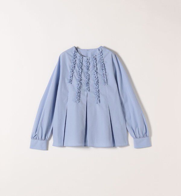 SHIPS any「《予約》SHIPS any:〈洗濯機可能〉REPREVE フリル クルーネック Aライン ブラウス」|シャツ・ブラウス|