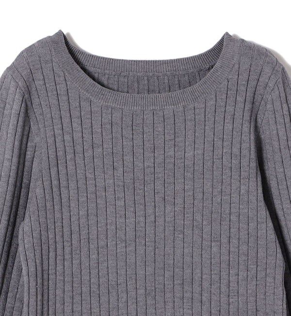 SHIPS Colors 「SHIPS Colors:〈手洗い可能〉レース カット オフ ワイド リブ ニット」|ニット・セーター|