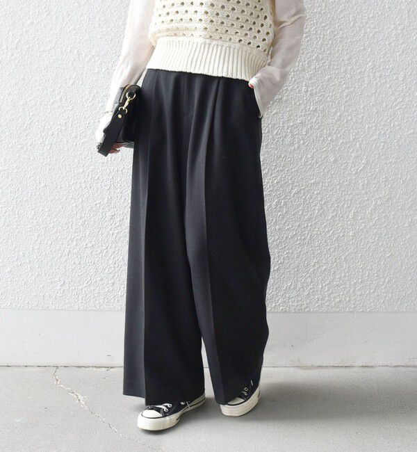 SHIPS any「《予約》SHIPS any:〈洗濯機可能〉シャーク タック ワイド パンツ」|その他|