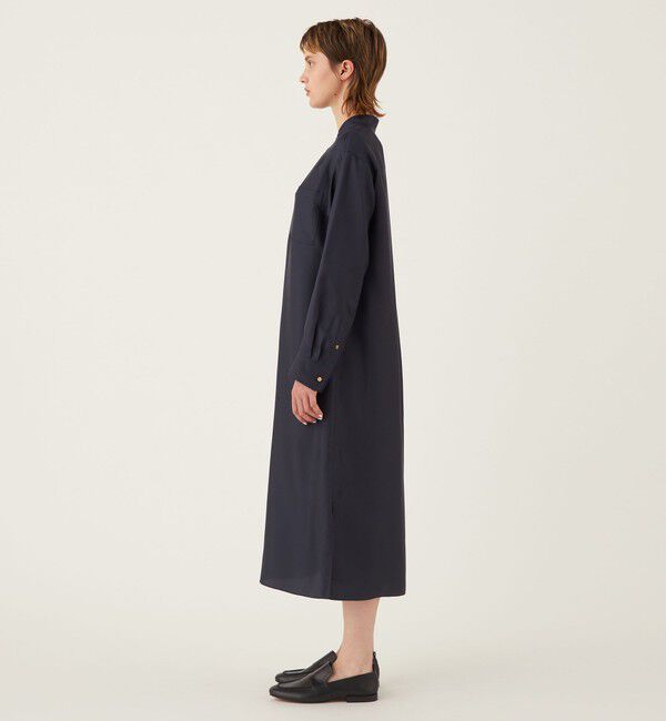 GALERIE VIE「シルクツイル バンドカラーシャツワンピース」|ワンピース|