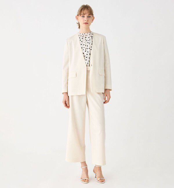 Ballsey「リネンレーヨンストレッチ タックストレートパンツ」|その他|