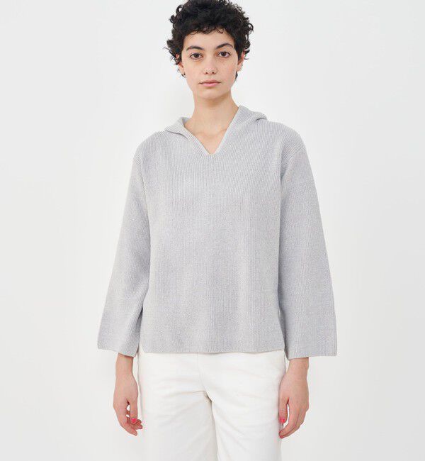 GALERIE VIE「コットンハーフ フーディー」|ニット・セーター|