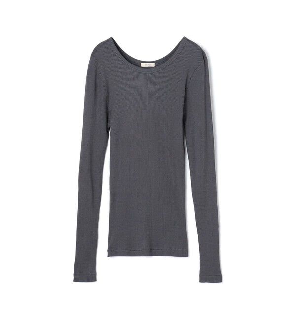 DES PRES「シルクコットンリブ クルーネックプルオーバー」|Tシャツ・カットソー|17 チャコールグレー