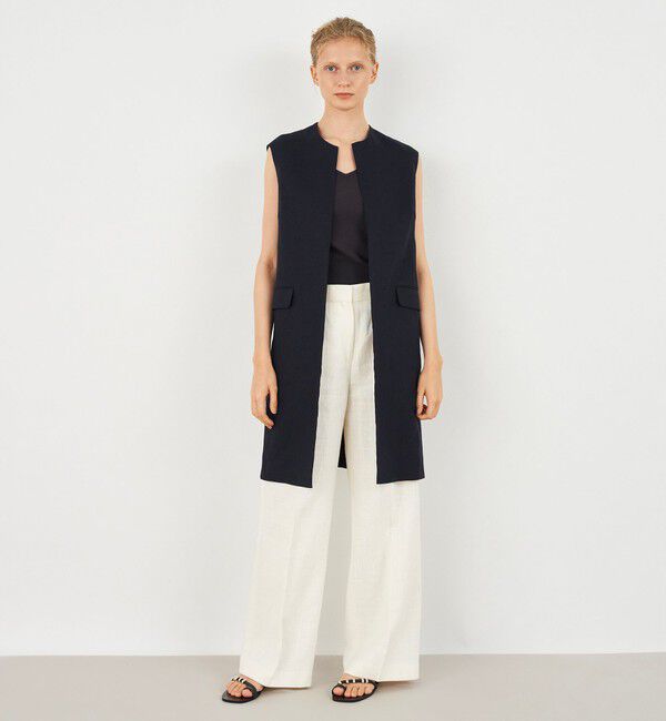 DES PRES「リネンファブリックコンビ ロングジレ」|ベスト・ジレ|