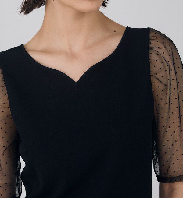 DES PRES「マットレーヨンストレッチ パフスリーブプルオーバー」|ニット・セーター|