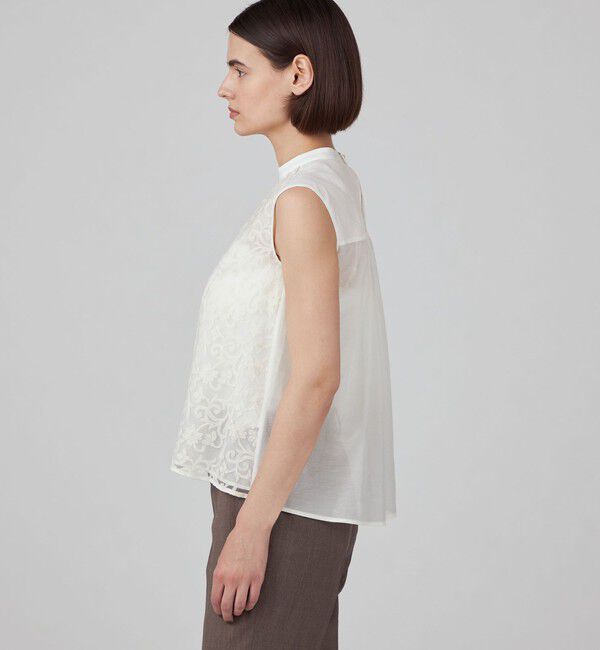 TOMORROWLAND collection「チュールフラワー ノースリーブブラウス」|シャツ・ブラウス|