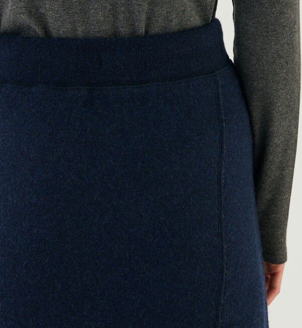 GALERIE VIE「ウールコットンバックパイル Iラインスカート」|タイト|
