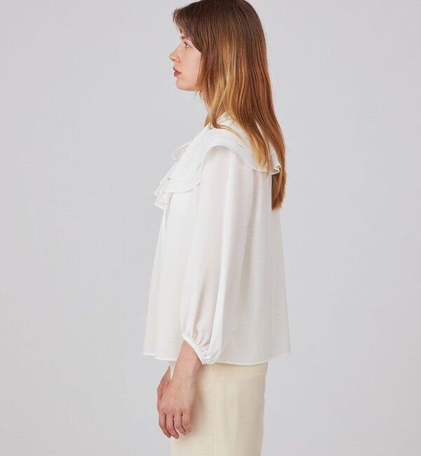 Ballsey「シアートロ ラッフルカラーブラウス」|シャツ・ブラウス|