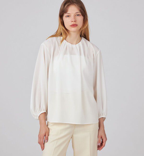 Ballsey「シアートロ ラッフルカラーブラウス」|シャツ・ブラウス|