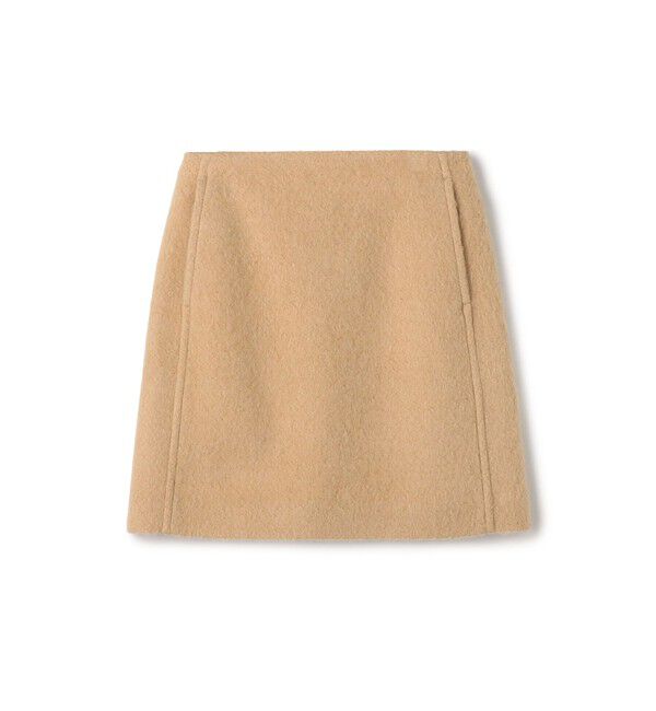 MACPHEE「モヘヤシャギー ミニスカート」|台形|41 ライトベージュ