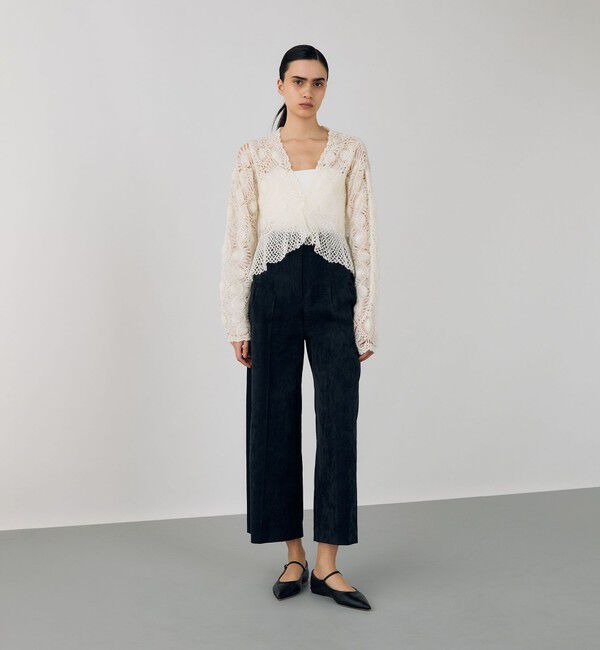 DES PRES「ヘアピンレースハンドニット Vネックカーディガン」|カーディガン|