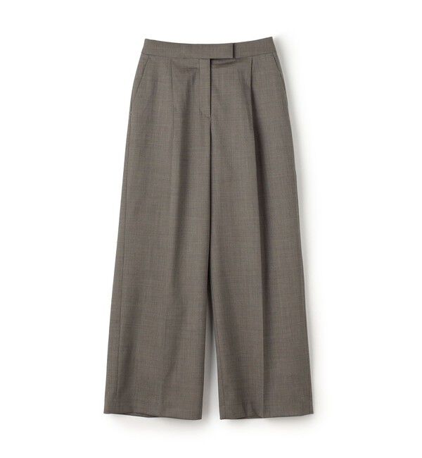 TOMORROWLAND collection「ブラウニーシャーク タックワイドパンツ」|スラックス|45 ライトブラウン