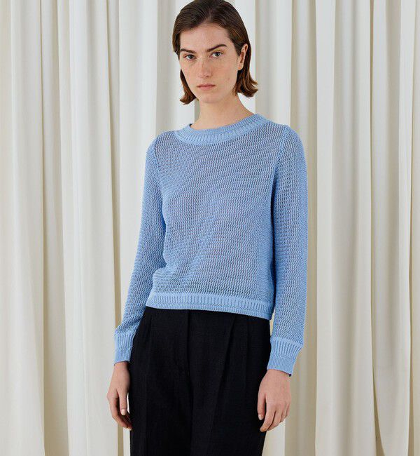 DES PRES「コットンポリエステルコイルヤーン クルーネックプルオーバー」|ニット・セーター|