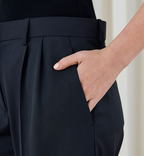 DES PRES「ハイツイストギャバジン ウエストバンド付きパンツ」|スラックス|