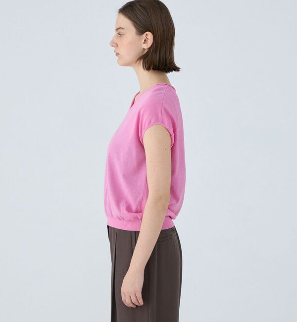 Ballsey「サスティナブルコットンナイロン Vネックノースリーブプルオーバー」|ニット・セーター|