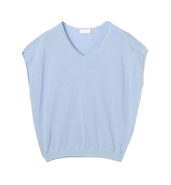 Ballsey「サスティナブルコットンナイロン Vネックノースリーブプルオーバー」|ニット・セーター|63 ライトブルー