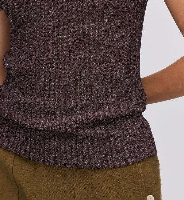 BACCA「レーヨンラメ リブハーフスリーブニット」|ニット・セーター|