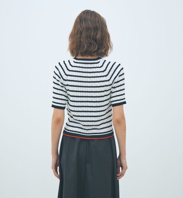 MACPHEE「ギザケーブル ハーフスリーブプルオーバー」|ニット・セーター|