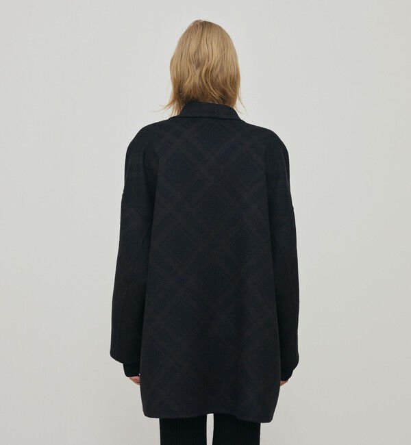 DES PRES「ダブルフェイスチェックジャガード ウィングカラーコート」|その他|