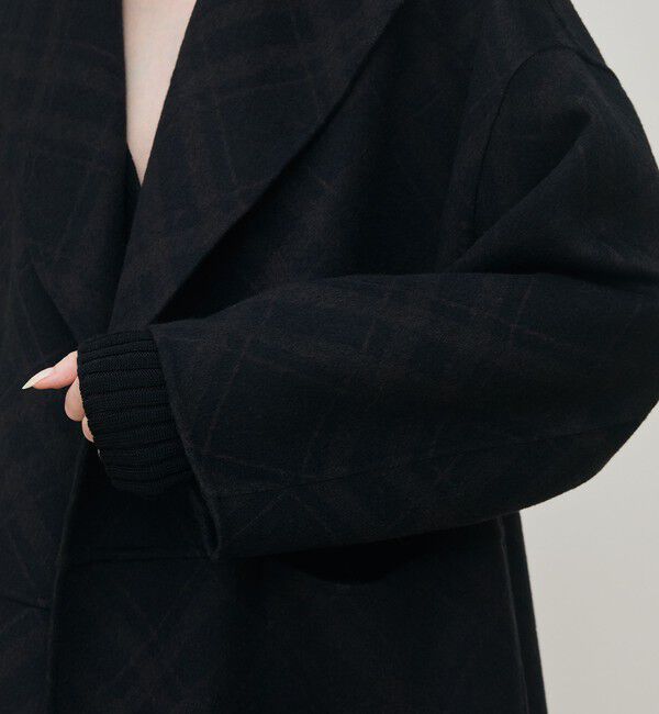 DES PRES「ダブルフェイスチェックジャガード ウィングカラーコート」|その他|