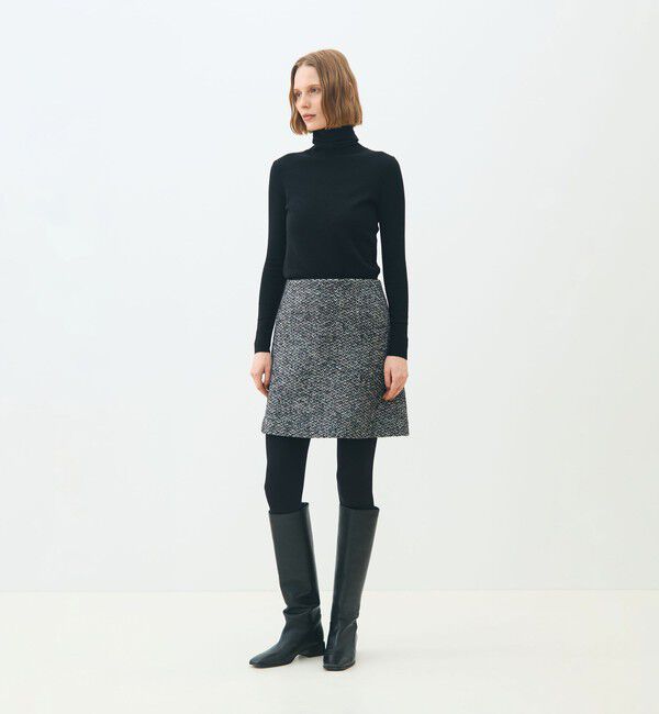 TOMORROWLAND collection「カラーネップホームスパン トラペーズミニスカート」|台形|