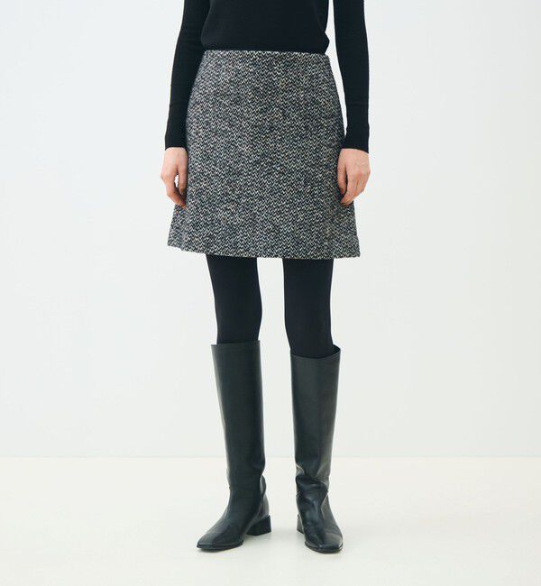 TOMORROWLAND collection「カラーネップホームスパン トラペーズミニスカート」|台形|