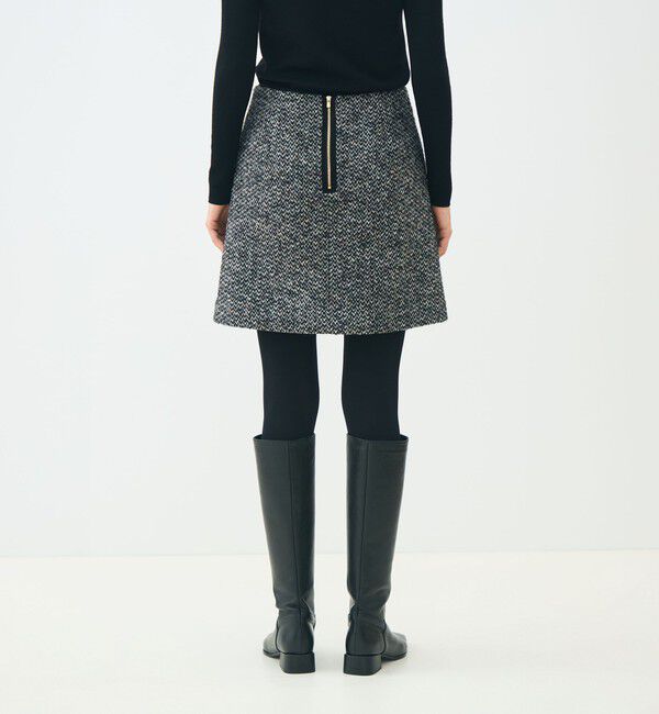 TOMORROWLAND collection「カラーネップホームスパン トラペーズミニスカート」|台形|