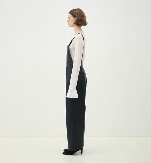 MACPHEE「レザーライク サロペット」|オールインワン|