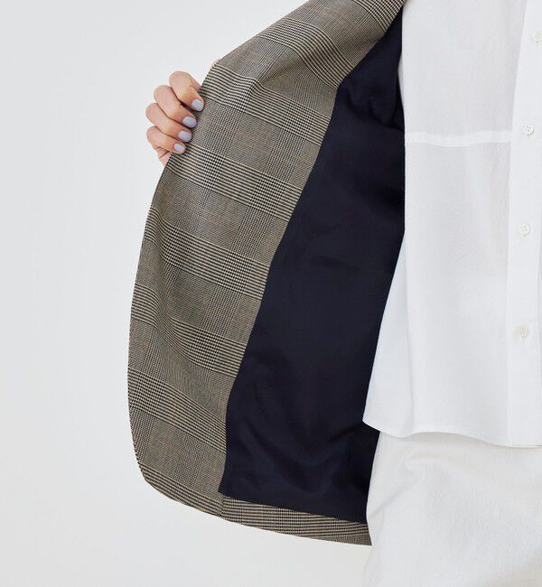 GALERIE VIE「コットンオックスストレッチ ノーカラージャケット」|ノーカラージャケット|