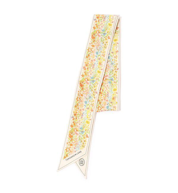 TOMORROWLAND GOODS「Atelier TOMORROWLAND FLOWER シルク ボウタイスカーフ」|バンダナ・スカーフ|42 ライトベージュ系