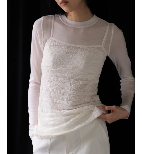 EMILYWEEK「シャーリングレースロングキャミソール」|キャミソール|