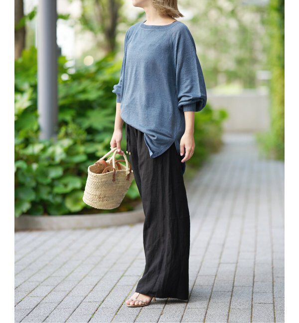 IENA LA BOUCLE「《追加》IENA LA BOUCLE リネンブロードイージーパンツ(ブラック)」|その他|
