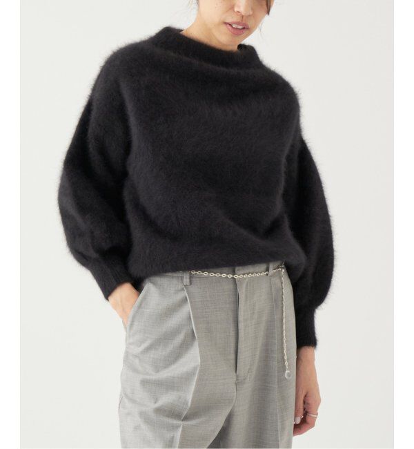 IENA LA BOUCLE「IENA LA BOUCLE ファーニットプルオーバー」|ニット・セーター|ブラック