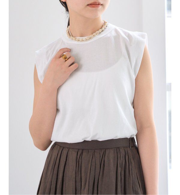 IENA「ATON/エイトン FRESCA SINGLE JERSEY ノースリーブ」|Tシャツ・カットソー|