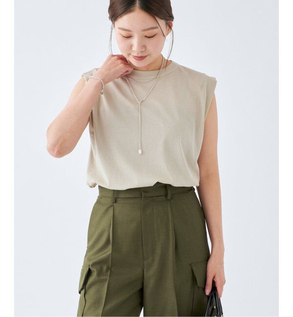 IENA「ATON/エイトン FRESCA SINGLE JERSEY ノースリーブ」|Tシャツ・カットソー|