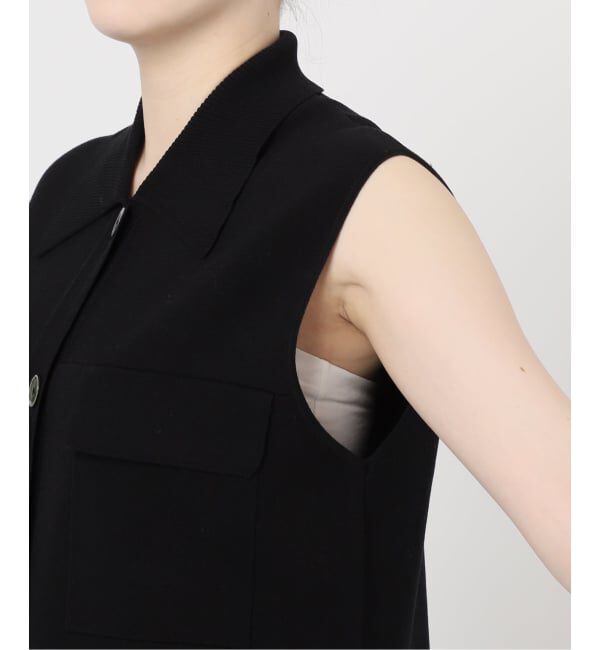 IENA「ハイツイストウールシルク 襟付きノースリーブ」|ニット・セーター|