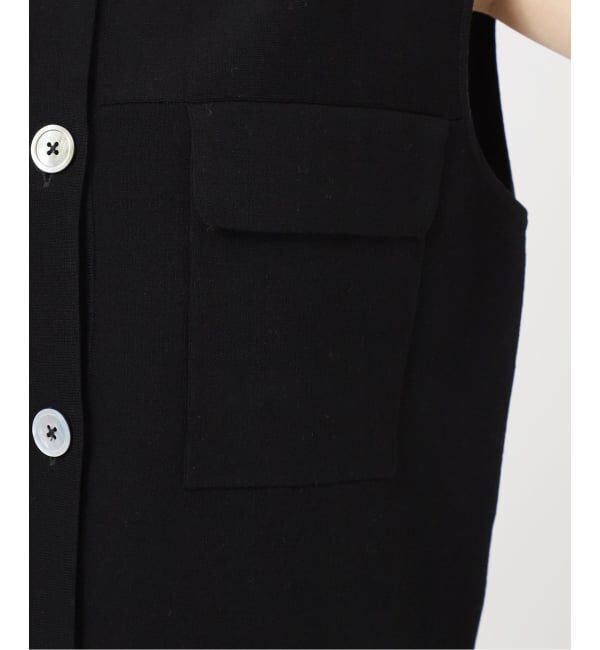 IENA「ハイツイストウールシルク 襟付きノースリーブ」|ニット・セーター|