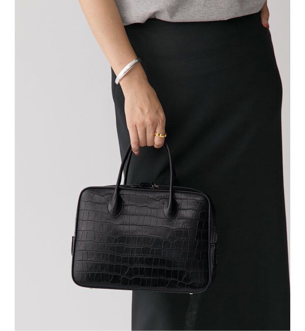 VERMEIL par iena「MAISON CANAU メゾン カナウ ボックスボストンM MCLH3DB1」|ボストンバッグ|ブラック