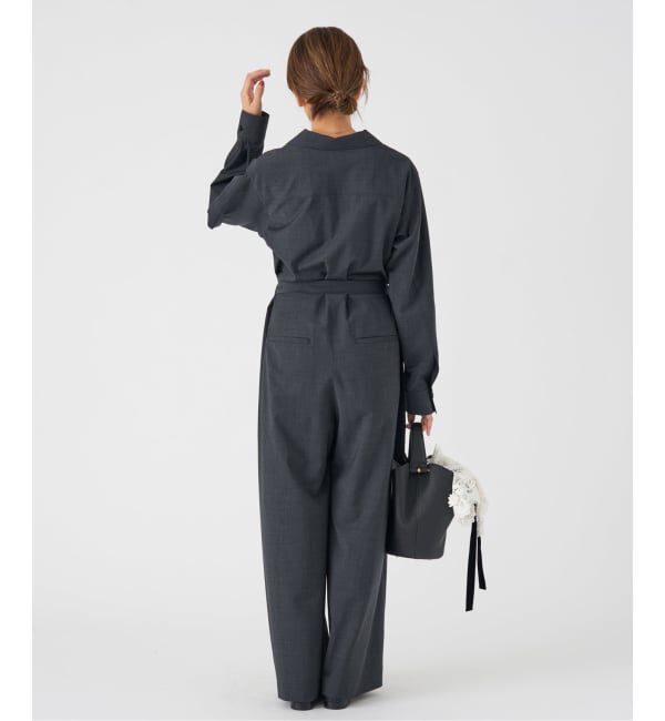 IENA「オープンカラージャンプスーツ」|オールインワン|