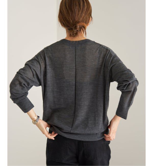 IENA「Maison IENA Vプルオーバー」|ニット・セーター|グレー