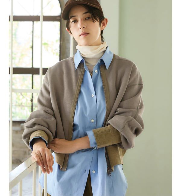 IENA「《追加2》BLACK ジップアップスウェット」|スウェット・ジャージ|