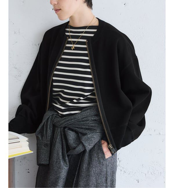 IENA「《追加2》BLACK ジップアップスウェット」|スウェット・ジャージ|