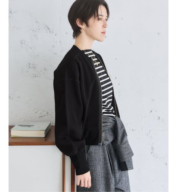IENA「《追加2》BLACK ジップアップスウェット」|スウェット・ジャージ|