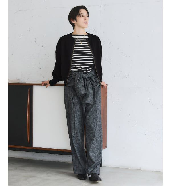 IENA「《追加2》BLACK ジップアップスウェット」|スウェット・ジャージ|