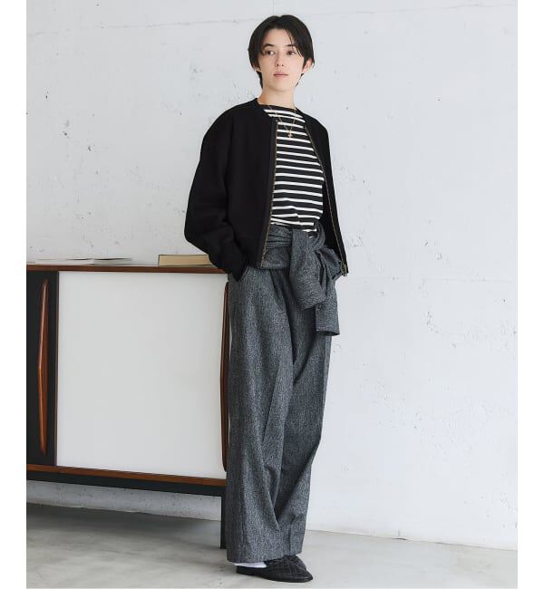 IENA「《追加2》BLACK ジップアップスウェット」|スウェット・ジャージ|