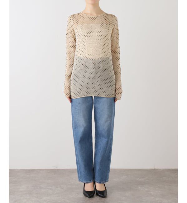 IENA「《追加3》フロッキードット シアー プルオーバー」|ニット・セーター|