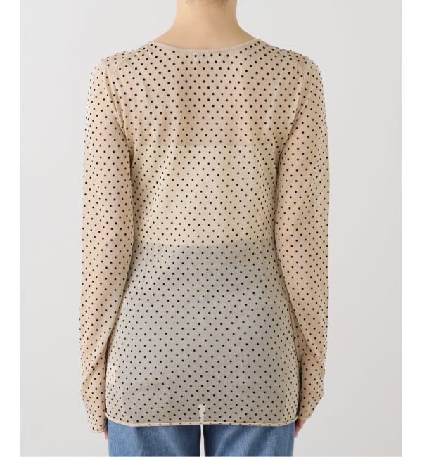 IENA「《追加3》フロッキードット シアー プルオーバー」|ニット・セーター|