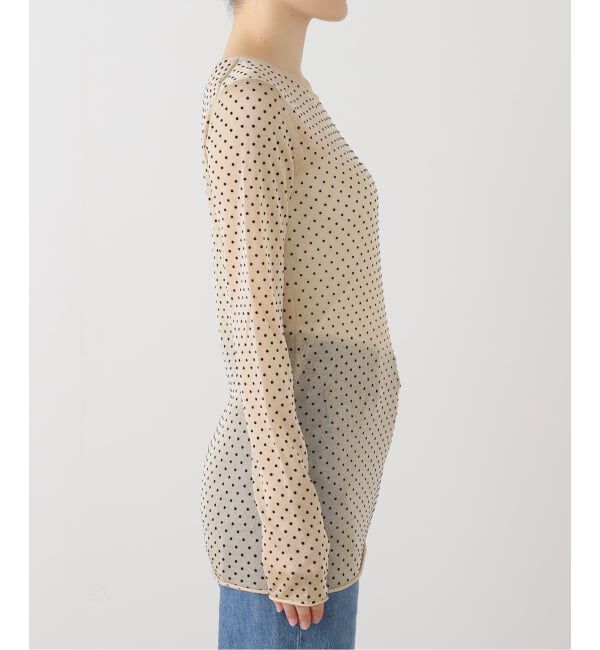 IENA「《追加3》フロッキードット シアー プルオーバー」|ニット・セーター|