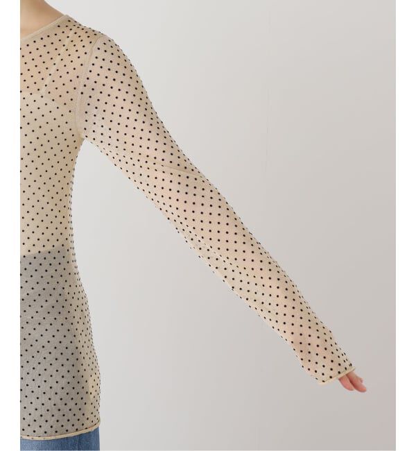 IENA「《追加3》フロッキードット シアー プルオーバー」|ニット・セーター|