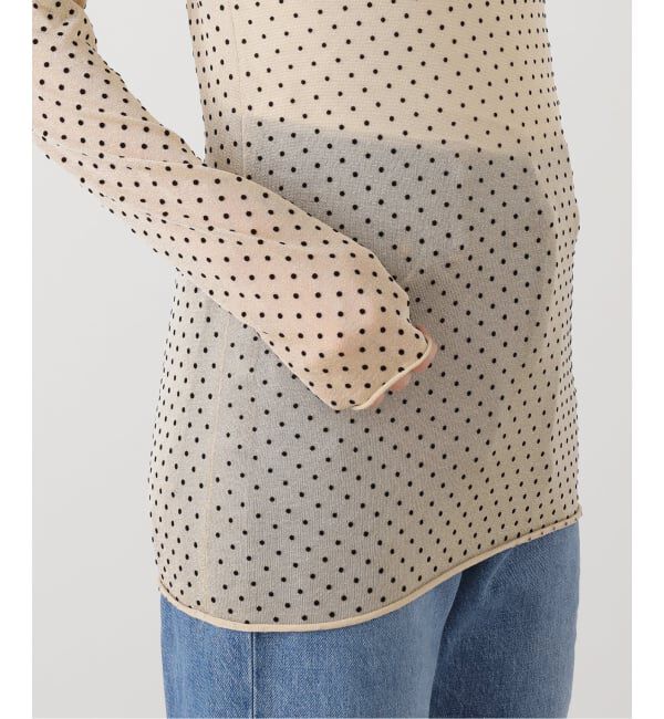 IENA「《追加3》フロッキードット シアー プルオーバー」|ニット・セーター|